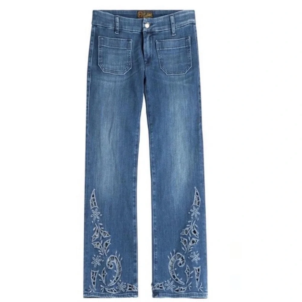 Seafarer || Lord Jim Cropped Jeans Cutout Detail in Blue 27